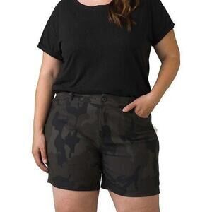 prAna Women's Halle Short II Plus in Charcoal Camo SZ 20W NWT HIKING, CAMPING
